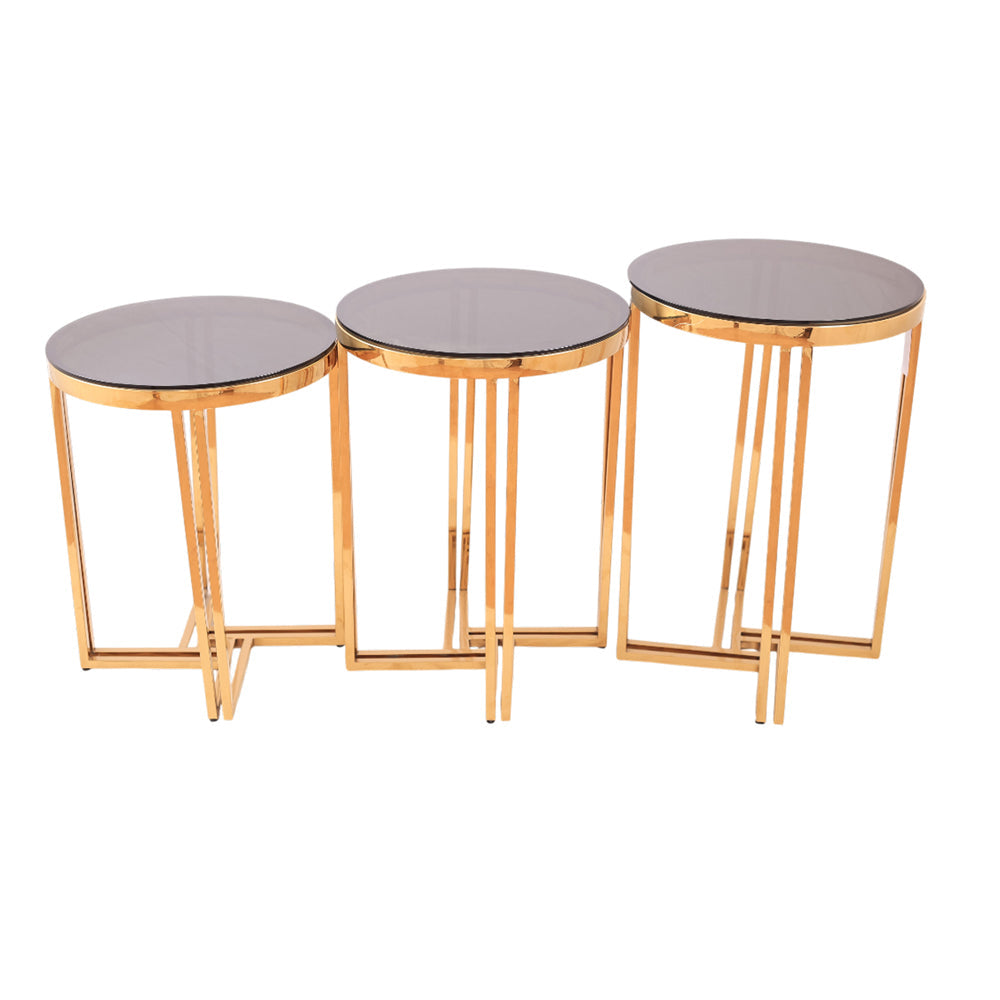 Table, stainless steel, 45×66cm Gold PVD - ترابيزه، استالس ستيل، 45×66 سم دهبي PVD